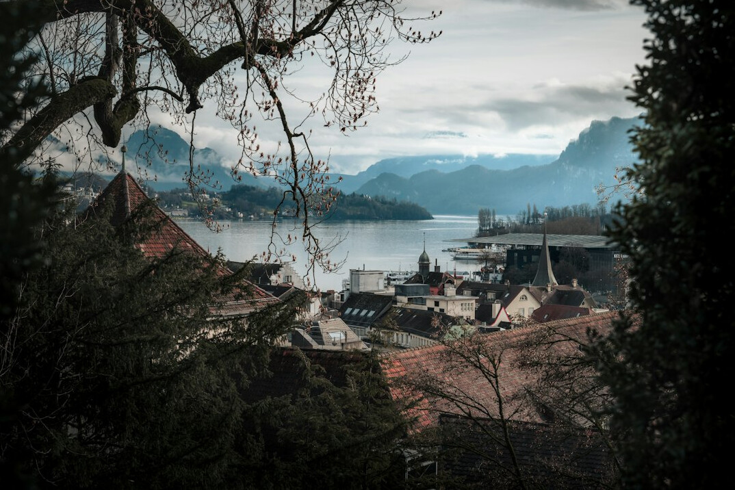 foggy abandoned swiss village