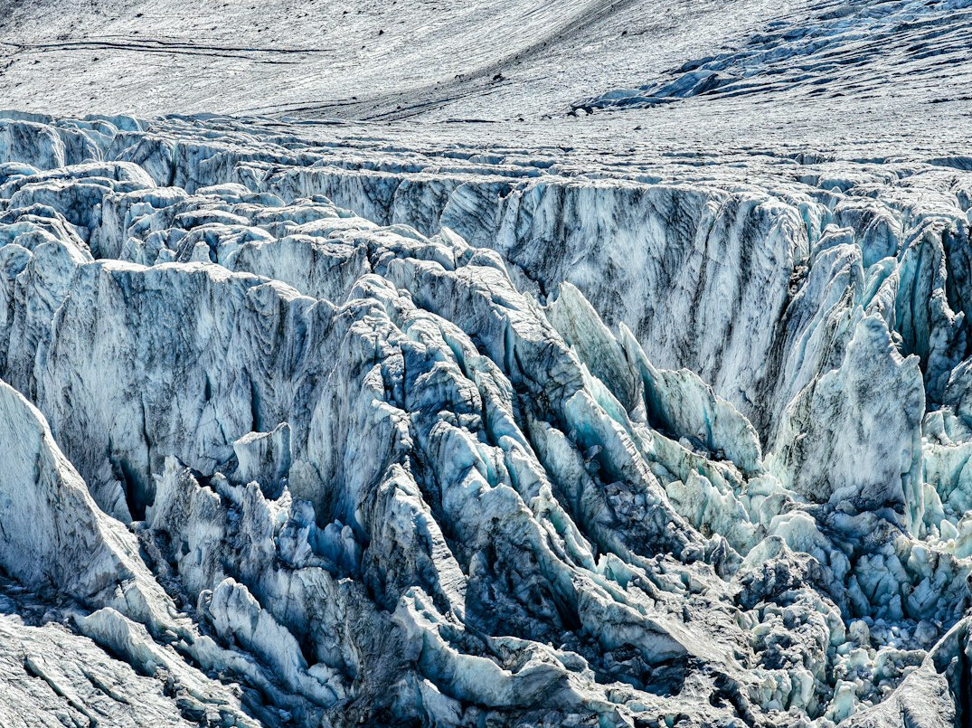 glacier crevasse close up